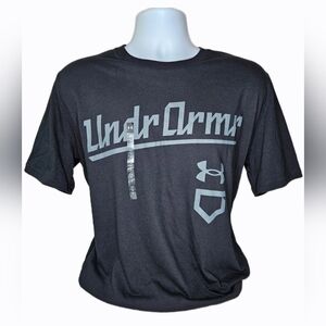 NWOT Under Armour Men's Loose Short Sleeve Baseball Tee Black Size L